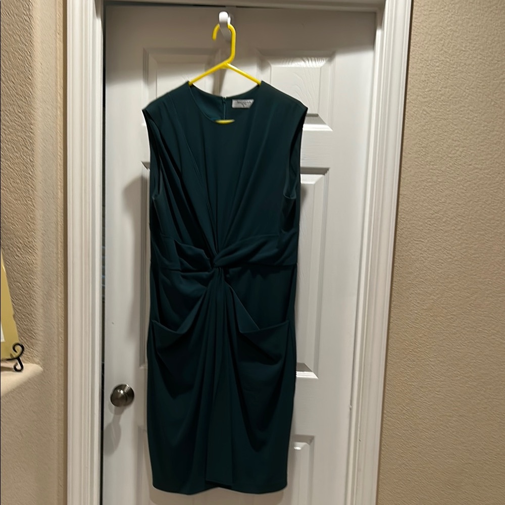 MM Lafleur Green Sleeveless Sheath Dress for Work